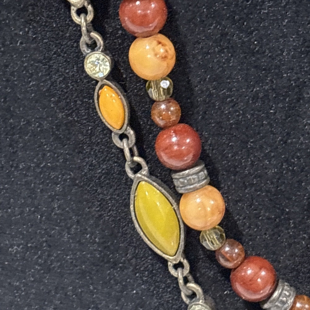 Lot Of 2 Unmarked Amber/Gold Necklaces - Picture 5 of 16